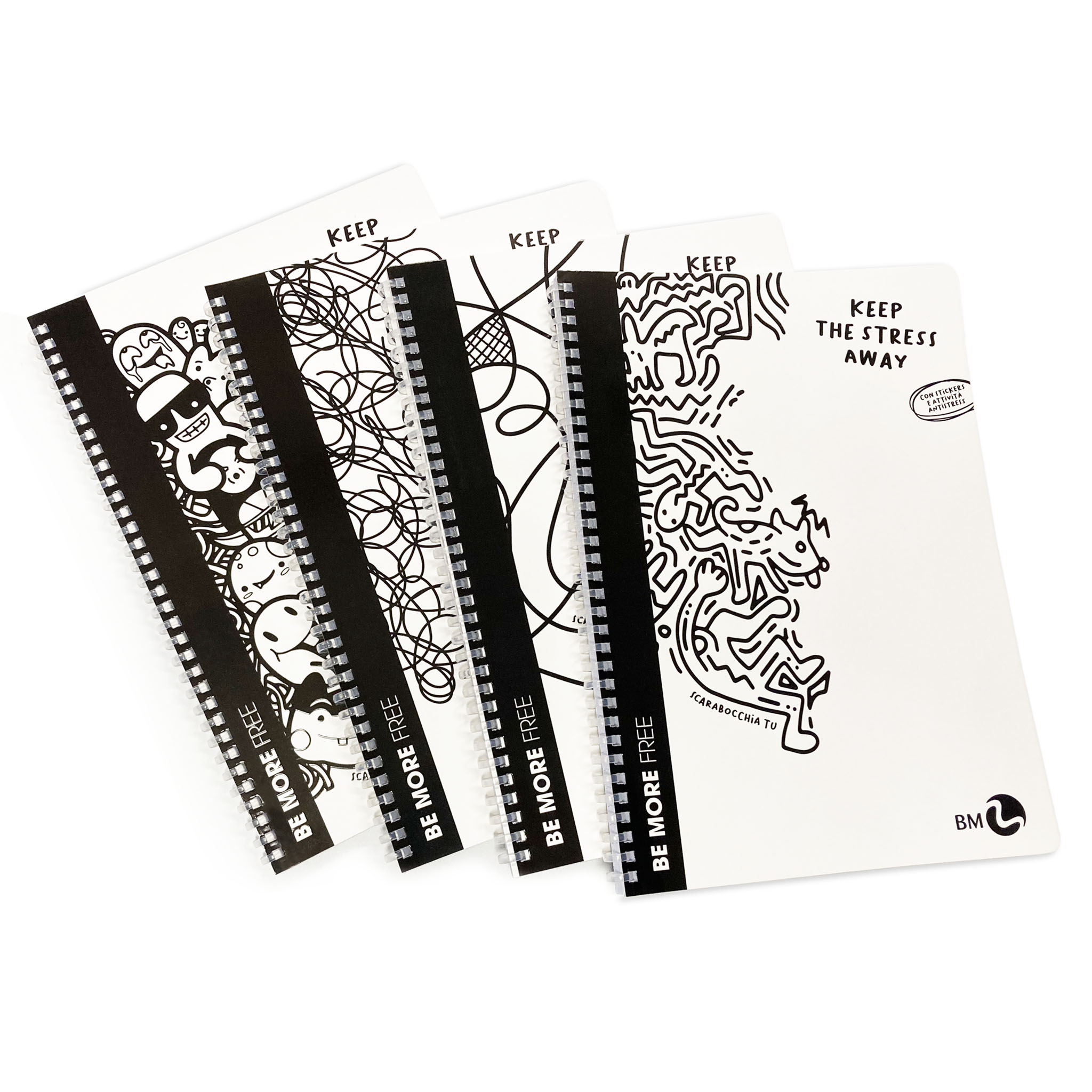Be More Free - Keep the stress away notebook with soft spiral