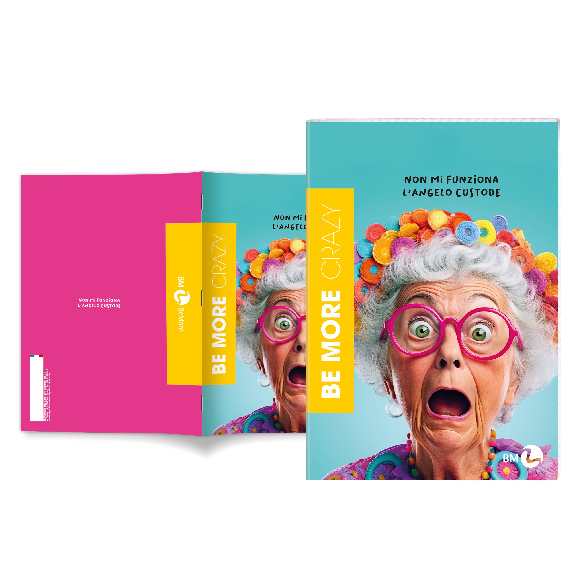 Maxi A4 notebooks with funny phrases +30% pages BE MORE CRAZY – 10 assorted piec