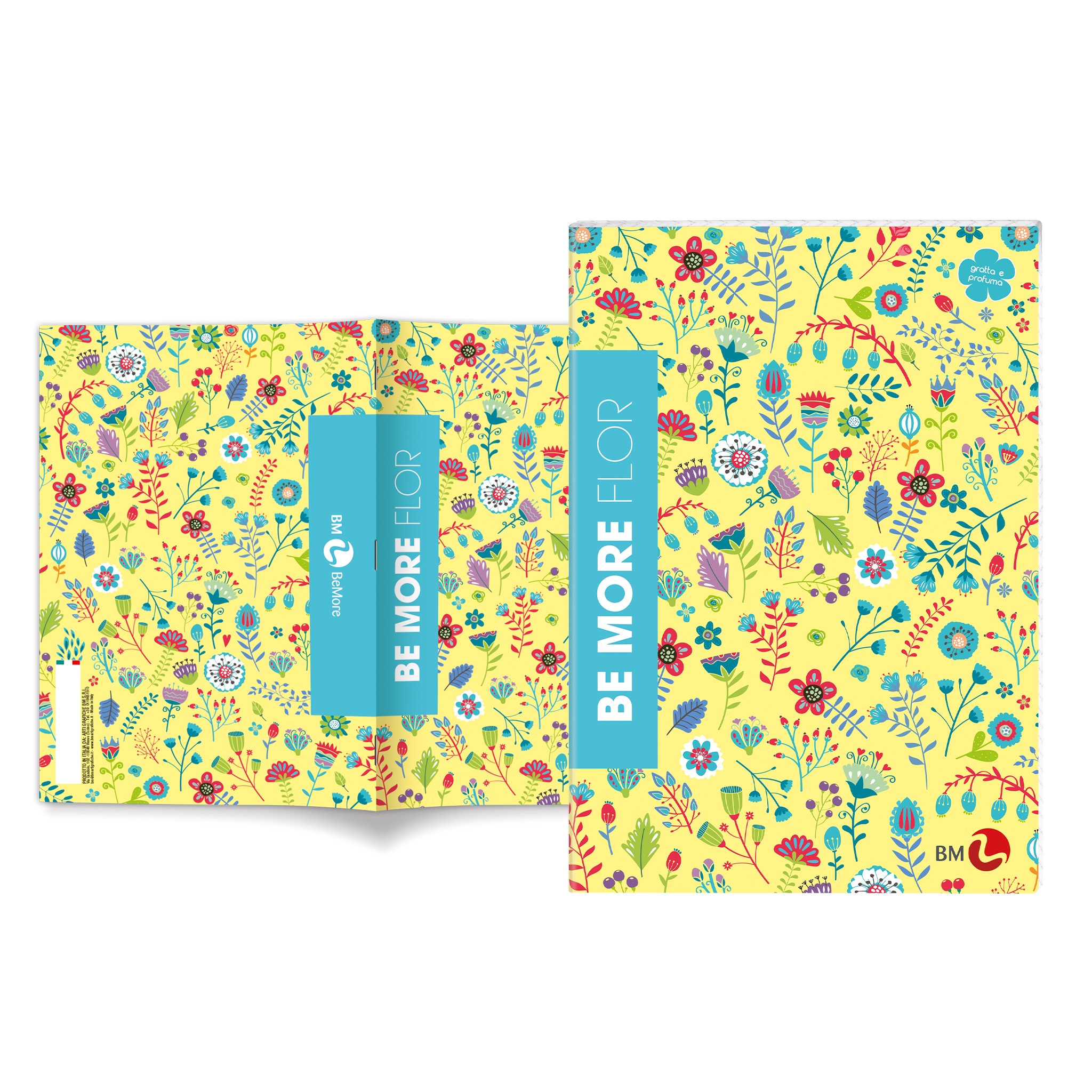 Maxi A4 notebooks with perfume +30% pages BE MORE FLOR – 10 assorted pieces