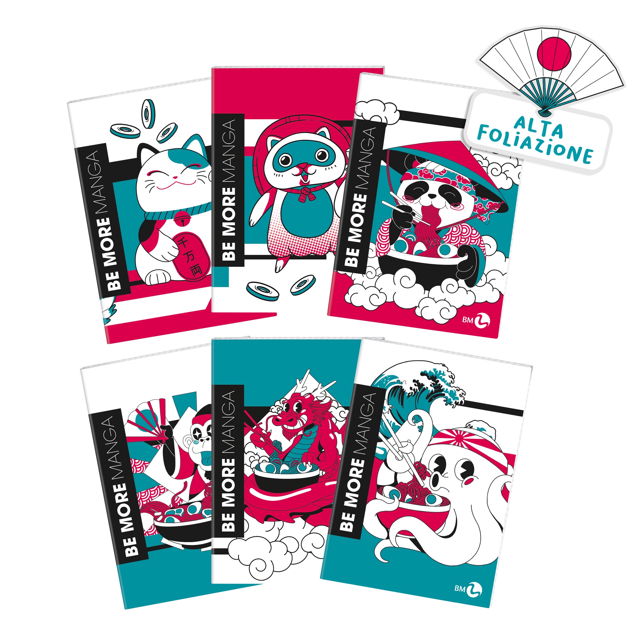 Maxi A4 notebooks anime BE MORE MANGA – 10 assorted pieces