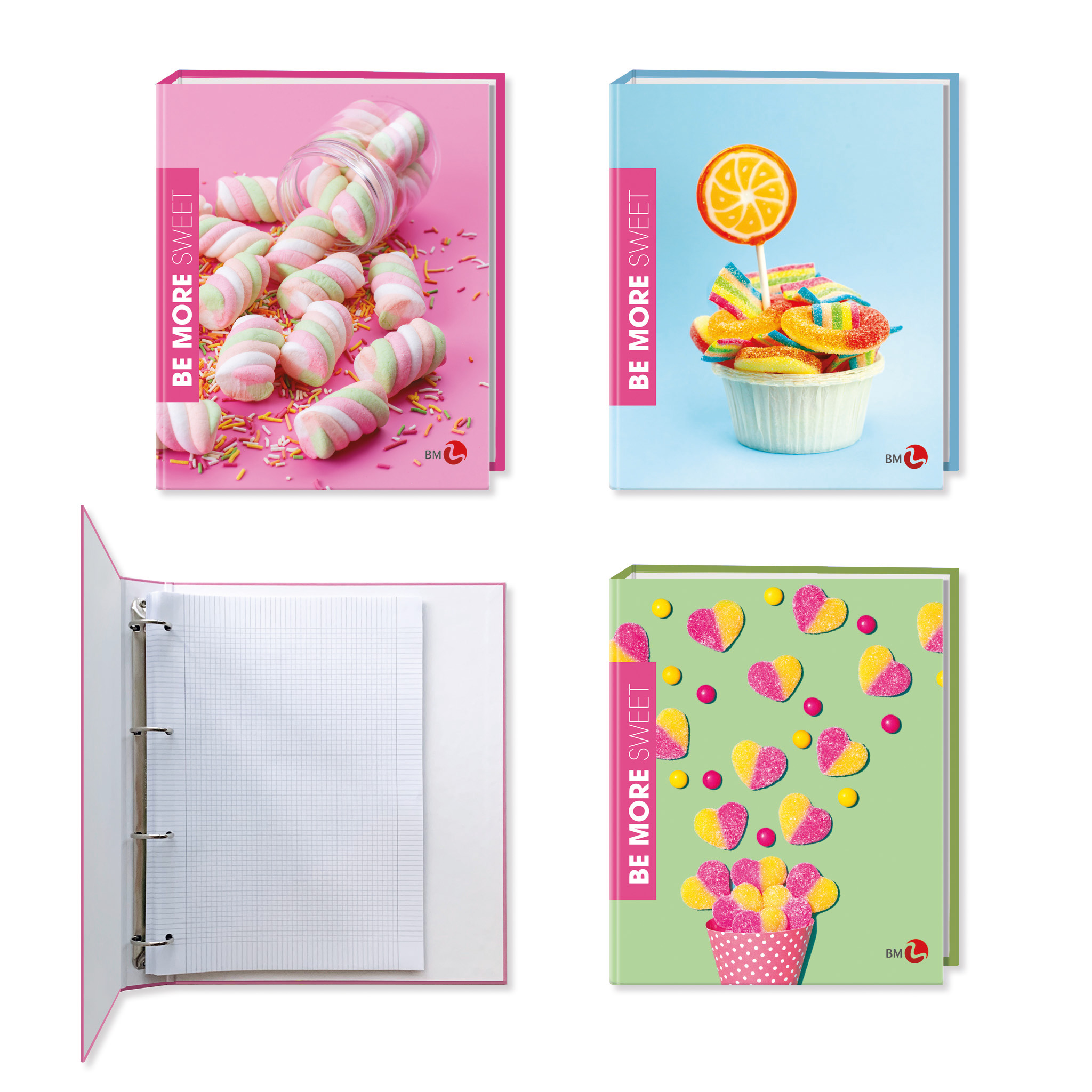 Raccoglitori ad anelli A4 BE MORE SWEET 5 pezzi assortiti outlet