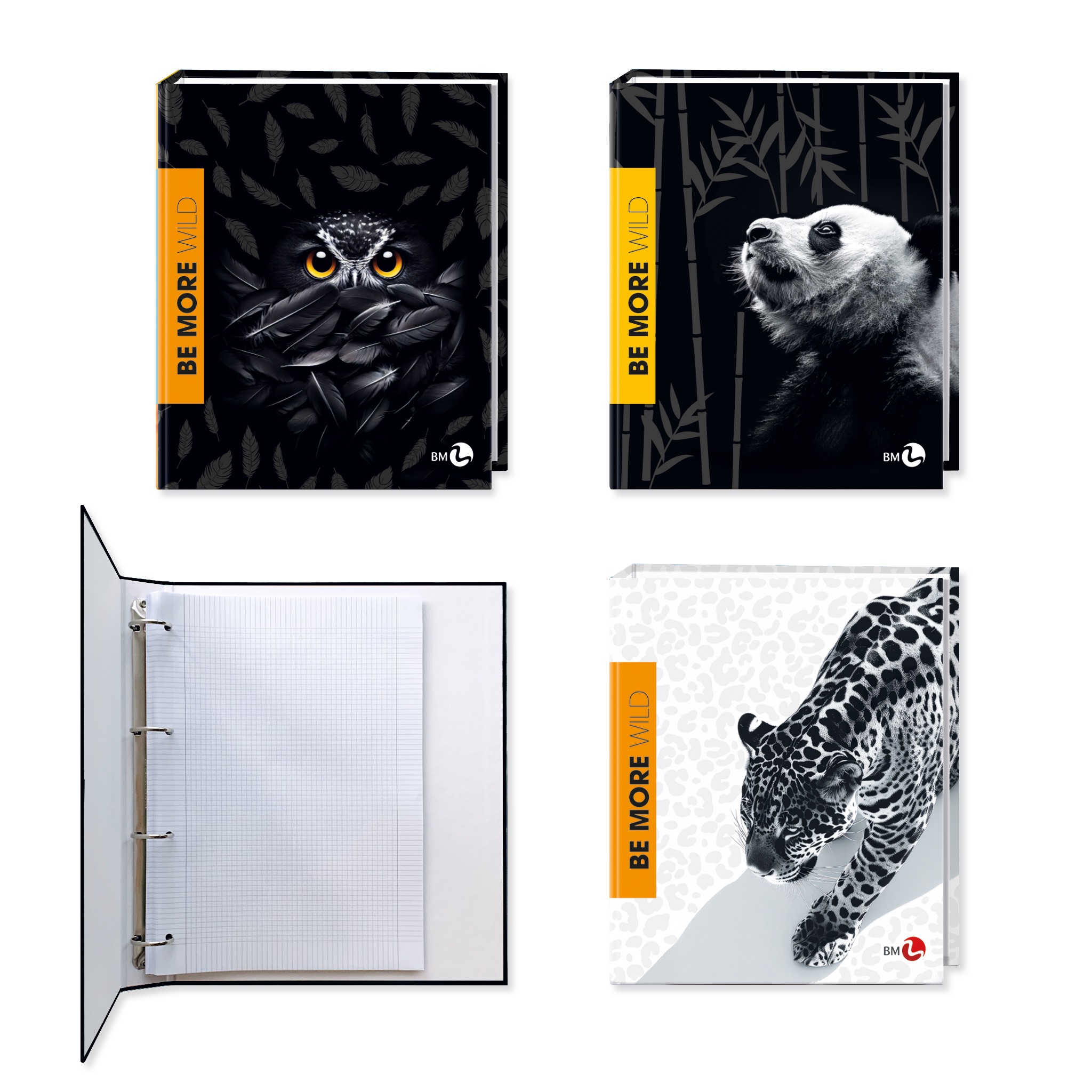BE MORE WILD A4 Ring Binders - 5 Assorted Pieces