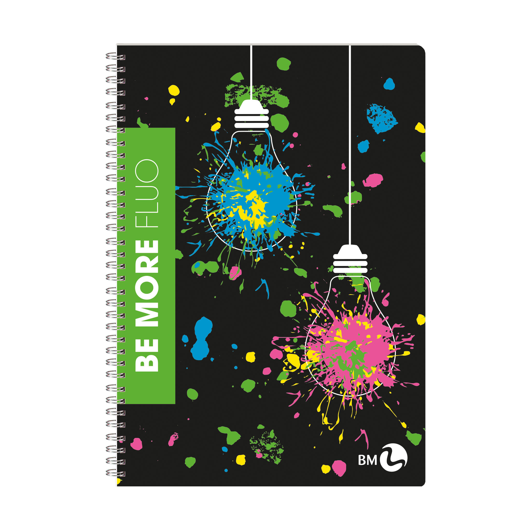 A4 spiral bound BE MORE FLUO 80 gr - 5 pieces assorted outlet