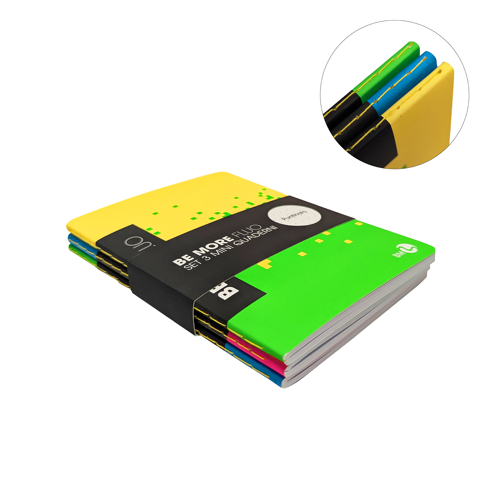 A6 Mini dotted Notebooks BE MORE FLUO - 3 assorted pieces