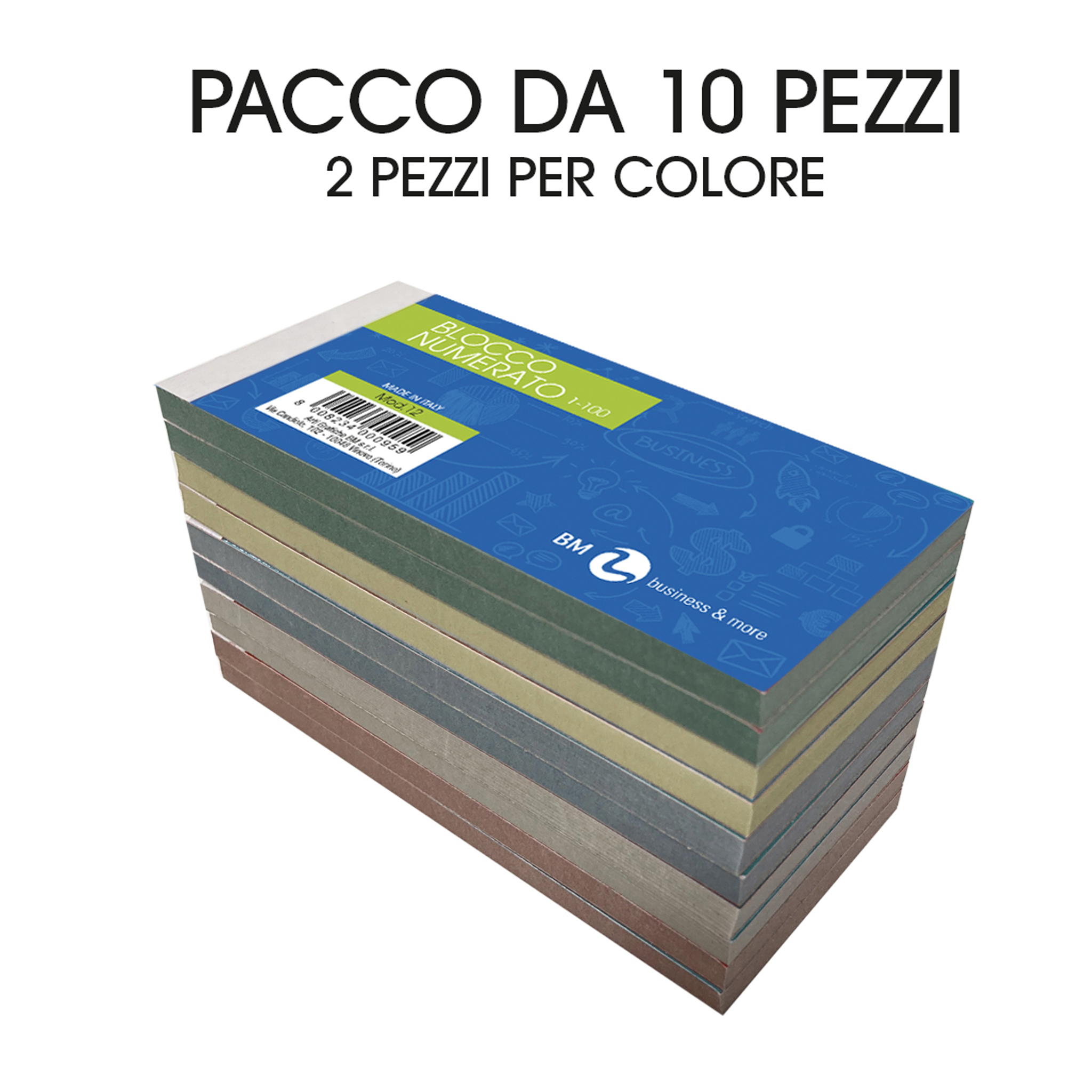 Blocchi numerati da 1 a 100 colori assortiti - 10 pezzi