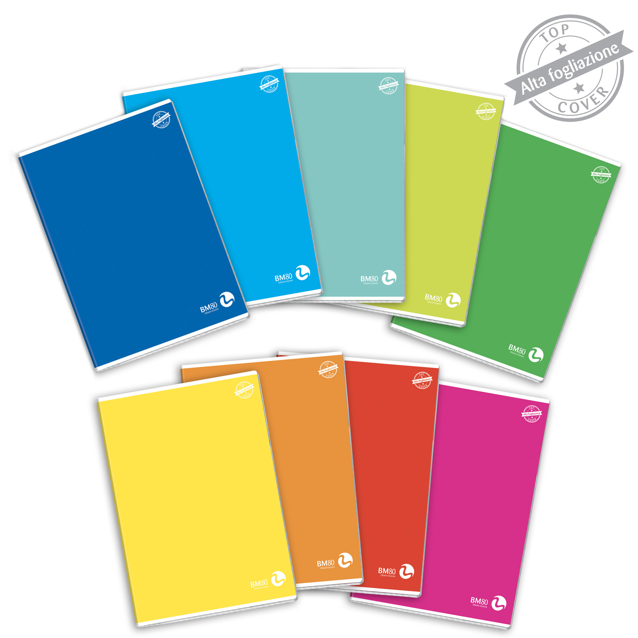 A4 maxi notebooks TOP COVER 80 high pagination - 10 assorted pieces