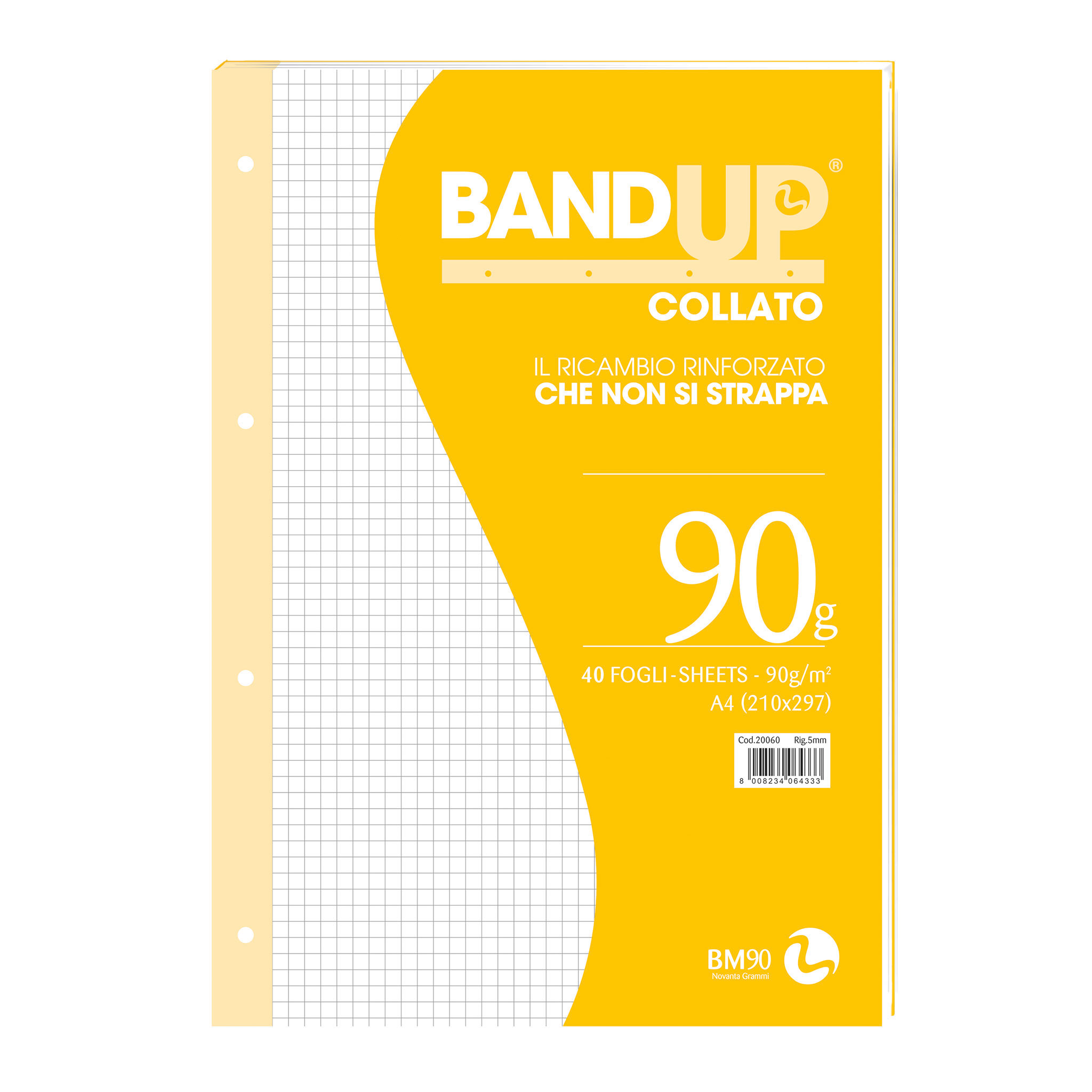 Blocco collato BANDUP A4 rinforzato con fori - 10 pezzi assortiti