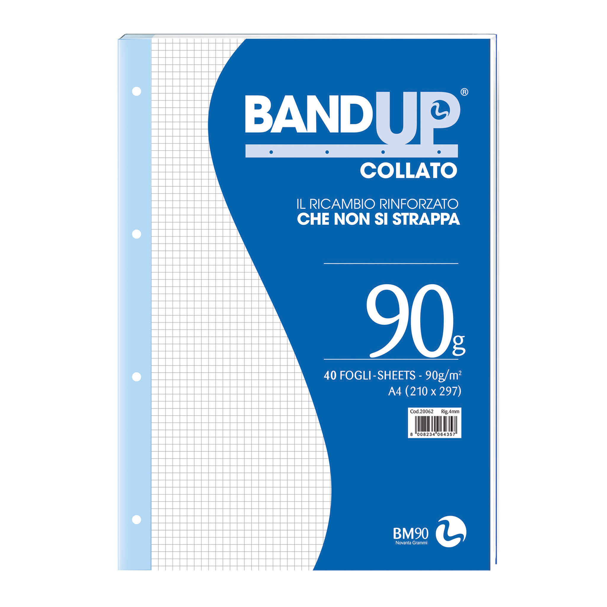 Blocco collato BANDUP A4 rinforzato con fori - 10 pezzi assortiti