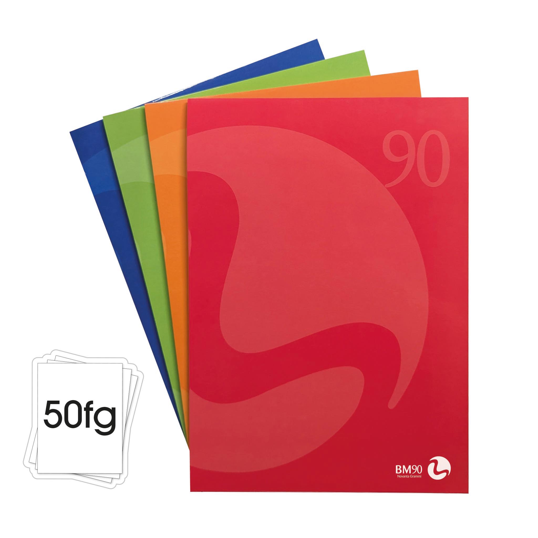 Blocco collato A4 lato corto (50 fogli) - 10 pezzi assortiti