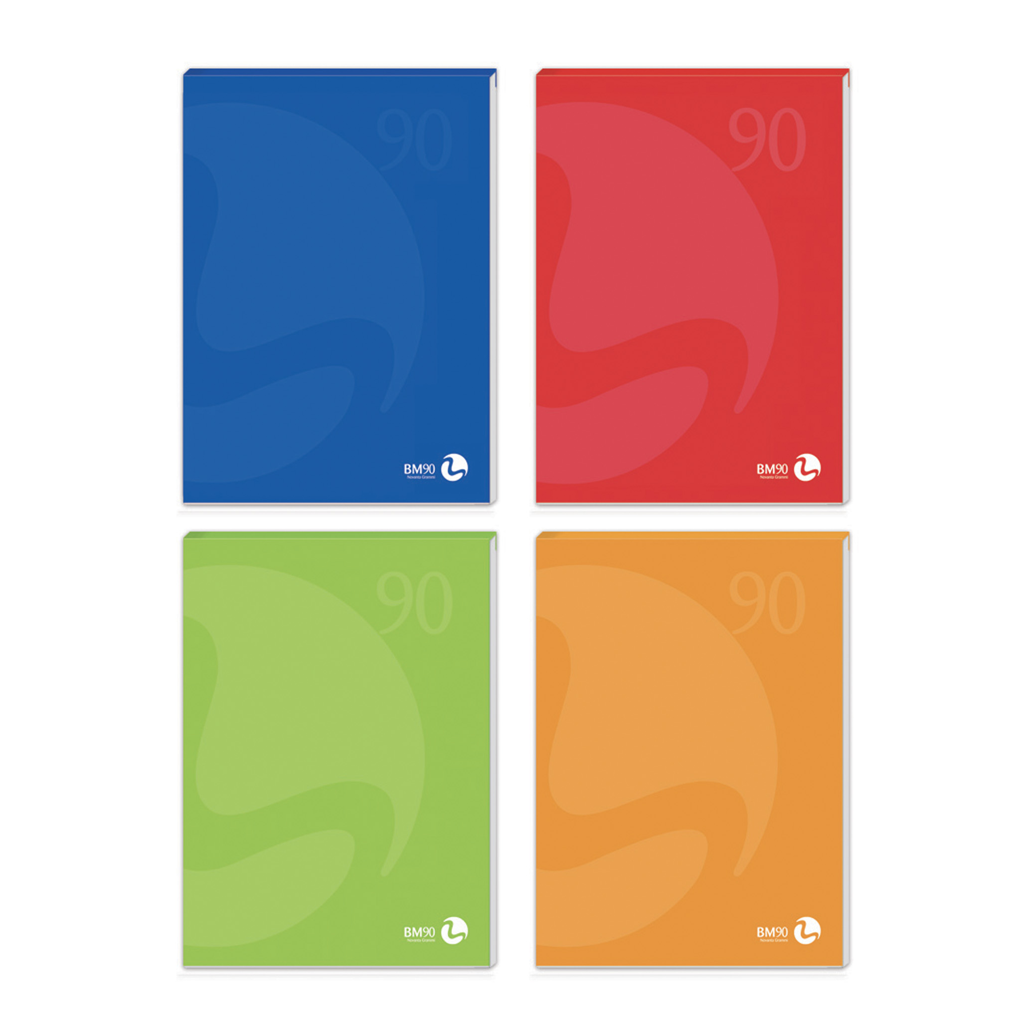 A4 glued notepad short sided (80 sheets) - 5 assorted pieces